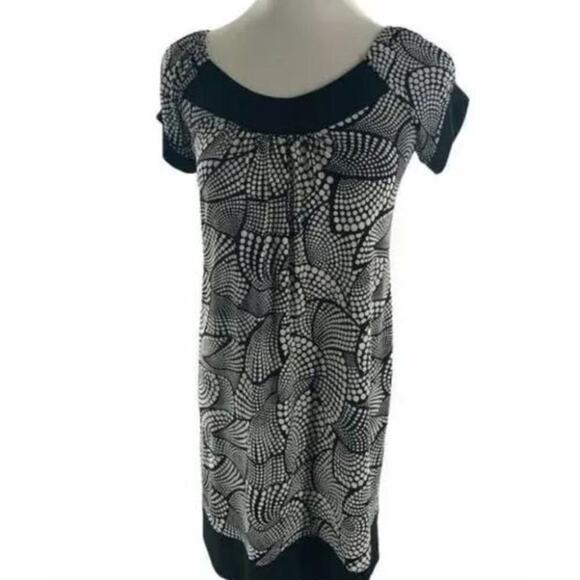 Robbie Bee Womens Signature Dress Midi Black and White Polka Dot Ruffles Size 8 - Picture 2 of 6